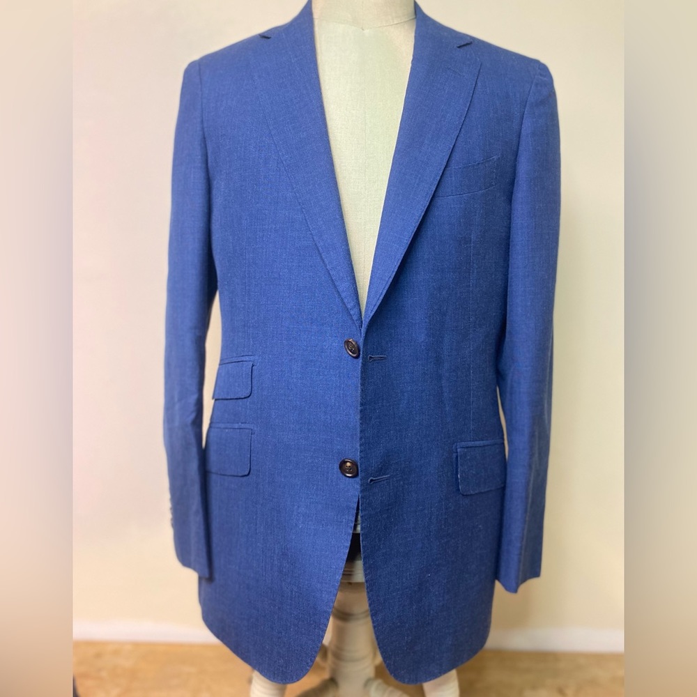Mens Suitsupply Sienna Blue Wool Silk Mohair unstructured Sportcoat 50 40R
